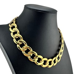 Vintage Napier 1980s 1990s Bold Chain Gold Tone Statement 16″ Necklace