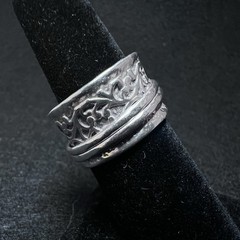 Vintage Didae Sterling Silver Spinner Ring Size 7.5 Wide Band 9.1g