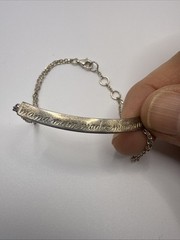 Vintage ID Sterling Silver 925 Bracelet Engraved double chain Mama Mom