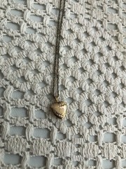 vintage locket 14k gold heart pendant necklace