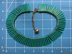 Vintage Egyptian Revival Necklace Robin Egg Blue Plastic Cleopatra Statement Bib