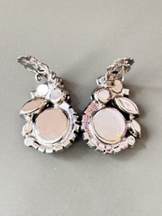 RARE Vintage Verified JULIANA D&E Ice Blue Rivoli Stone Brooch & Earring Set