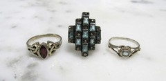 Lot of 3 Misc. Sterling Silver Rings w/ Unknown Stones ~ 10.3g ~ 11-A595