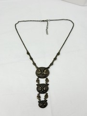 Beautiful Antiqued Bronze Colored Three Owls OWL Pendant 16-18″ Necklace