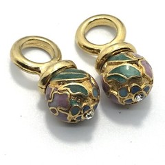 Vintage Interchangable Cloisonne Charms for Hoop Earrings *style choice