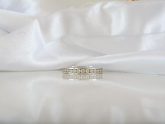 Vintage Sterling Silver 925 Diamonique CZ DQ Channel Set Eternity Ring Size 10
