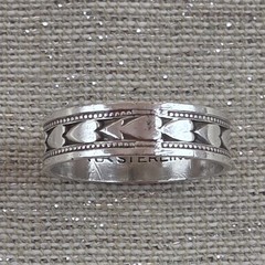 Vintage Artist Mark Sterling Silver 925 Heart Band Ring 7.5 – 7.75