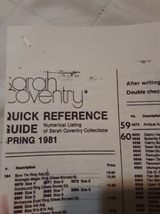 PRINTED COPY OF A 1981 “QUICK REFERENCE GUIDES ” SARAH BOOK BOOK. 4 PAGES