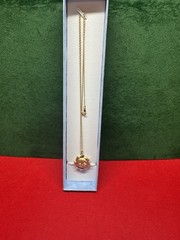 Vintage PBD 14K Yellow Gold Sun Pendant With 19″ Chain Necklace. 2.0g