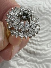 Vintage 18KT GE Gold Plated High Prong Set Cubic Zirconia Ring 8.25