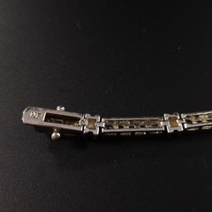 Vintage NF Silver Tone CZ Tennis Bracelet 1970s Nickel Free Sparkling Stones