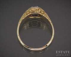 Vintage 14k Two Tone Gold OEC Natural .47ct Diamond Solitaire Ring 6.8g p18607