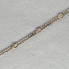 Vintage Vior Sterling Silver Bracelet Link Gold Vermeil Leaves 6 3/4″