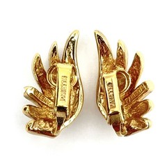 PANETTA vintage earrings – gold-tone rhinestone clip-ons – angel wings feathers