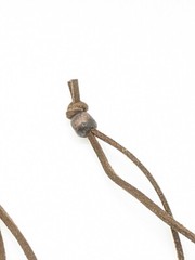 Brown Carved Wood Butterfly Leather Cord Red White Bead Necklace