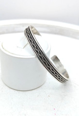 Sterling Silver Cuff Bracelet 22g Artisan Signed JLL Modernist