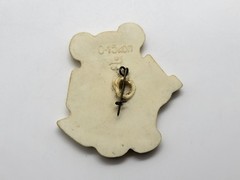 Vintage Child’s Brooch Badge “Hockey Bear” Made in USSR Plastic in 1980s Rare