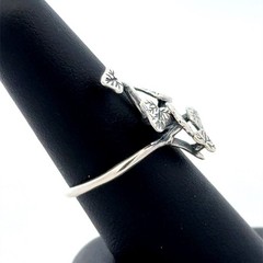 Vintage 925 Sterling Silver Climbing Ivy Vine Plant Leaf Cluster Adjustable Ring
