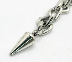 Vintage Rhodium Plated 9mm Curb Chain Choker Necklace 14″- 17.5″ Hook Clasp