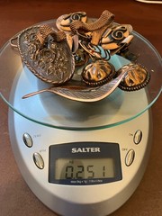 Vtg Solid Copper Jewelry Lot Bell Trading Post Treble Clef Mesh Bracelet 251g