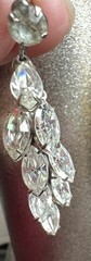 Vintage Weiss 3 Piece necklace and earring set Clear Round & Marquise rhinestone