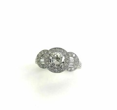 2.08cts Round Cut Diamond Halo Wedding/Anniversary Ring 18k Gold