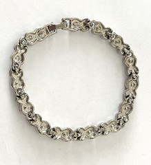Stunning Vintage Heart Rhinestone Bracelet Linked