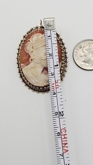 Beautiful Vintage Shell Cameo BROOCH 14K , 9.6 GRAMS, Measurement 1.5″ x 1″