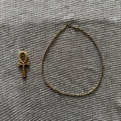 Vintage 1976 MMA Metropolitan Museum Of Art ANKH King Tut Pendant Necklace Chain