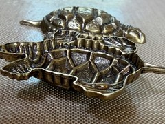 Vintage Brass Turtle Stampings 33mm High Relief Sea Turtle Jewelry Findings Lot