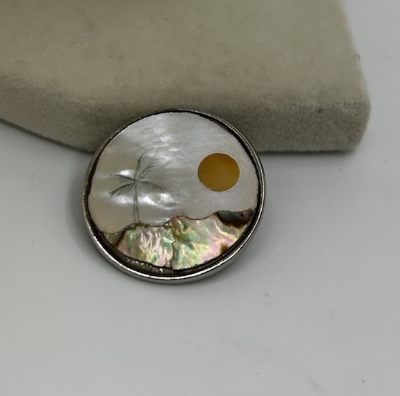 Vintage Southwestern Style Landscape Pin Brooch Jewelry