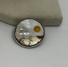 Vintage Southwestern Style Landscape Pin Brooch Jewelry
