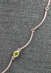 Vtg Sterling Silver Lab Created Gemstones Curved Tube Links 925 Necklace – 17.5″