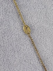 Vintage Juicy Couture Pendant Necklace Gold Tone White Crystal Pave Puffy Heart