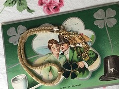 4 Leaf Clover Choker,Enameled four leaf,Irish Necklace,Sarah Coventry Choker G94