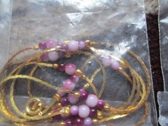 Vintage Signed KOREA Gold Tone Chain w Color Bead Station Necklaces Lot of 8