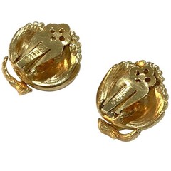 Vintage Lisner clip on earrings brushed textured finish goldtone career classics