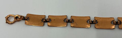 Vintage Copper Link Bracelet Southwestern Tribal Geometric Rectangle Panels 7.75