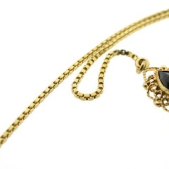BEAUTIFUL ANTIQUE 14K GOLD NECKLACE WITH GARNET STONES | 39 CM