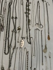 110 Pc Silver Tone Costume Jewelry Lot, All Wearable, Vintage to Modern