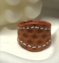 Vintage leather square scarf buckle ring sliding clip scarf decoration
