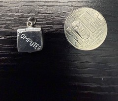 Vintage 925 Jezlaine movable laptop computer with stones charm