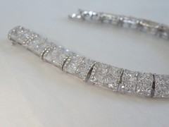 Vera Wang Sterling Silver 925 2 Row CZ Tennis Bracelet Fits 7.5″