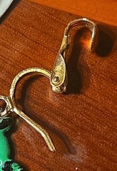 Vintage Dangle Brass/Enamel Cat Earrings 1960s Clip On