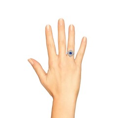 3.15Ct Art Deco Lab-Created Diamond Blue Sapphire Wedding 14k White Gold FN Ring