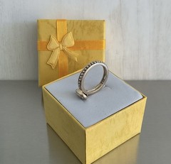 Vintage Ross Simons Dainty Citrine Solitaire Ring Vermeil 925 Silver Size 7