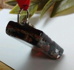 Fantastic! MURANO 1.5″ Black, Orange, Gold Halloween Toned Glass Pendant!
