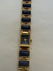 VTG 1970s Lapis Lazuli Watch/Bracelet Gold Tone Smithsonian Institution, Unused
