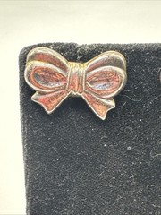 Vintage 925 Sterling Silver Bow Stud Earrings Pierced Ribbon Knot 4.3g