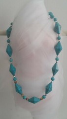 Vintage JTV Heavy Blue Howlite Gemstone Beaded 24” Necklace